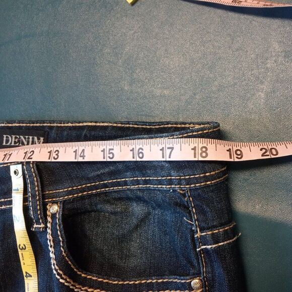 Rocking Denim Womens 16 Distressed Embroidered & Fancy Buttoned Pockets - Picture 5 of 11